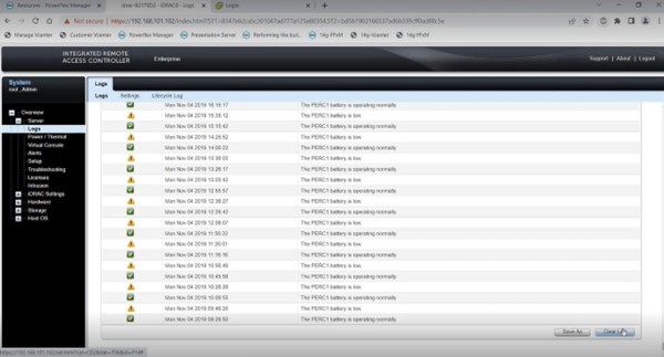 iDrac log list