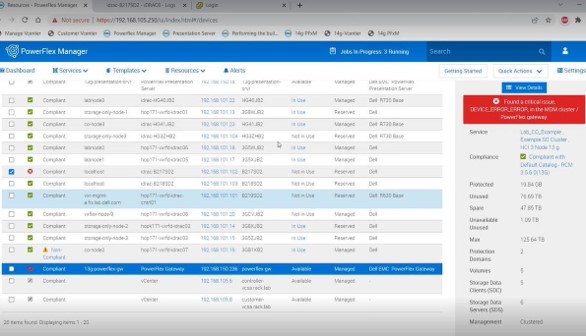 Список ресурсів PFxM показує помилку на вибраному ресурсі