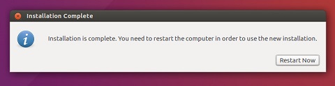 Instalacja systemu Ubuntu zakończona