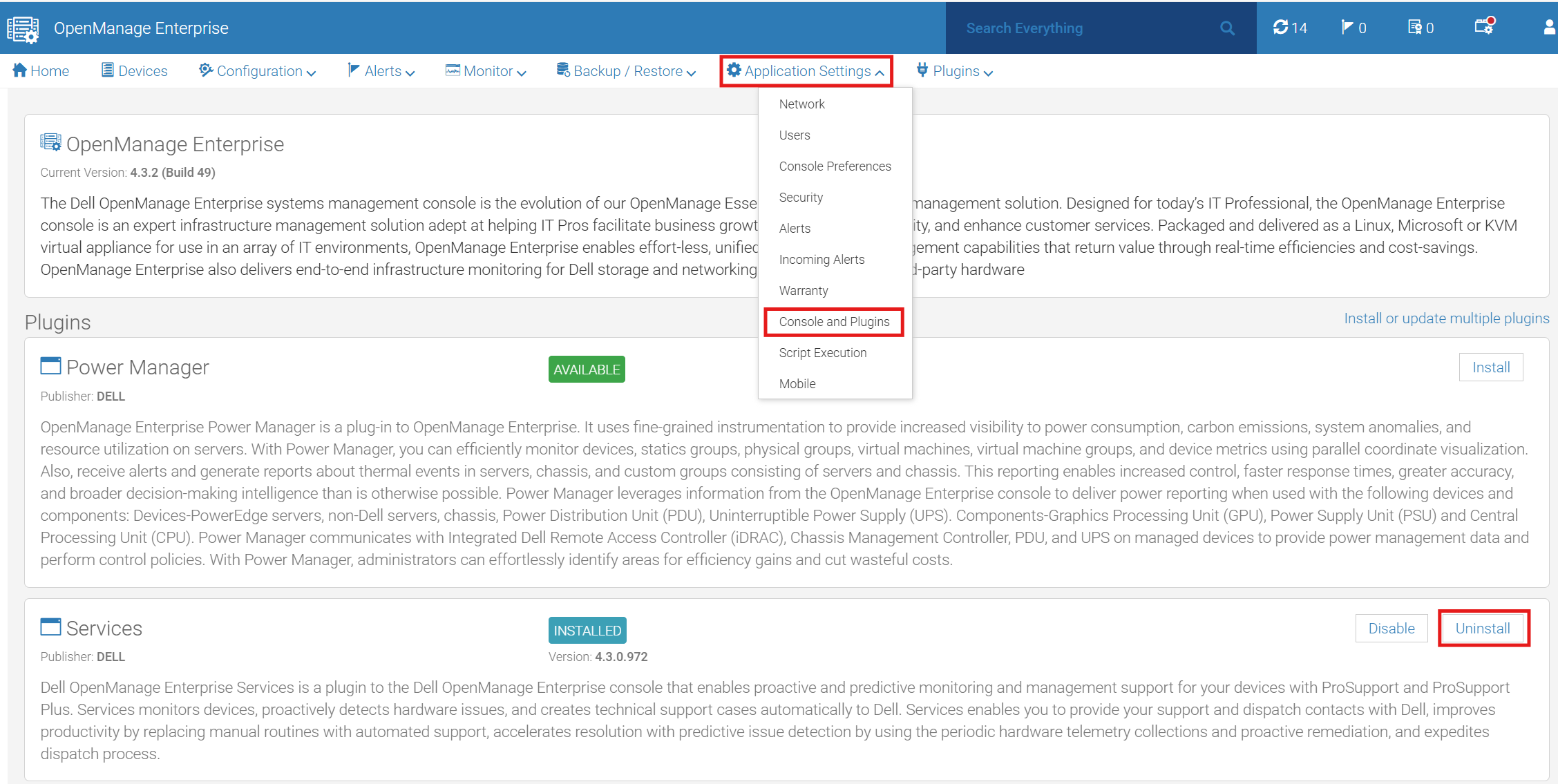 Interface utilisateur OME
