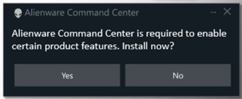 Product installation on-screen message