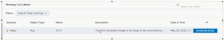  alert:&nbsp;The RCG consistent image is too large to be consumed by the destination in one piece