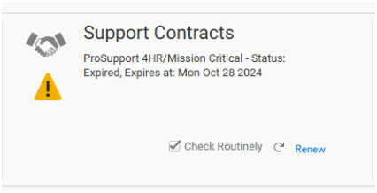 Unisphere view of Contract being expired after renewal