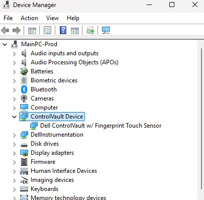 ControlVault Example 