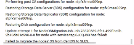 migration job has failed