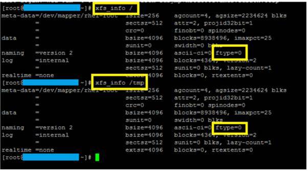 screenshot of command output