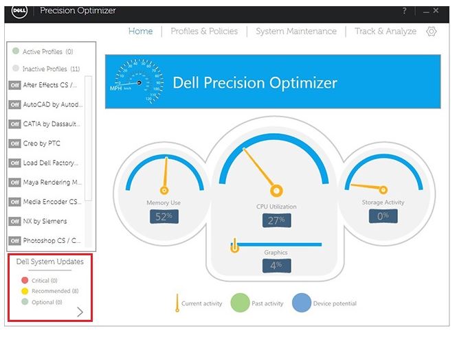 Dell Precision Optimizer System Updates