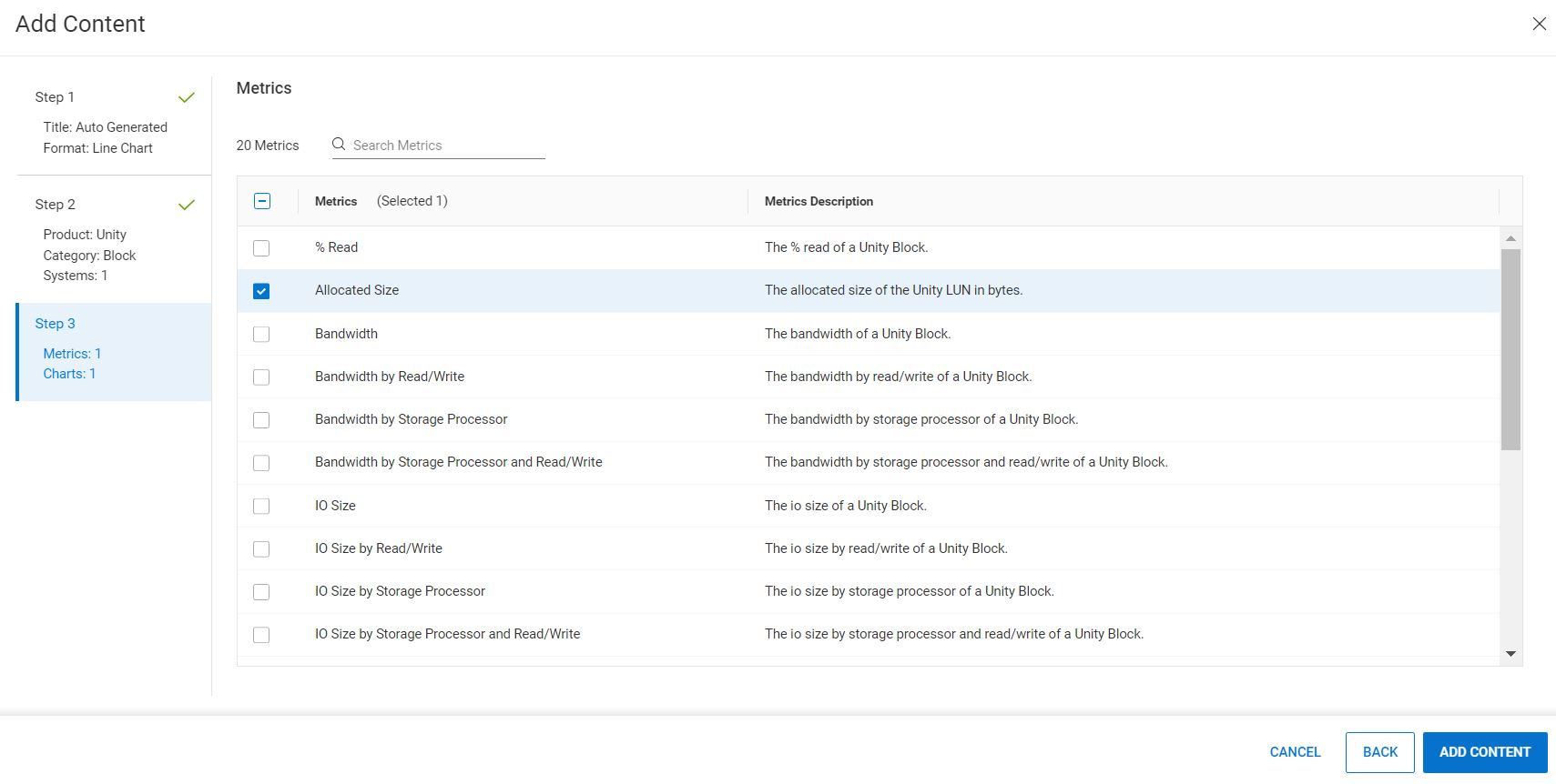 Add metrics like IO, bandwidth, latency, IOPs etc