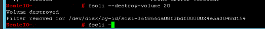 fscli --destroy-volume 20