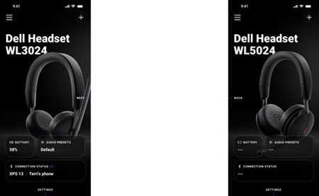 Stan połączenia zestawu słuchawkowego