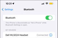 L’application signale la connexion du casque