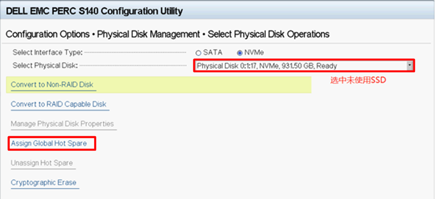 Assign Global Hot Spare 示例图