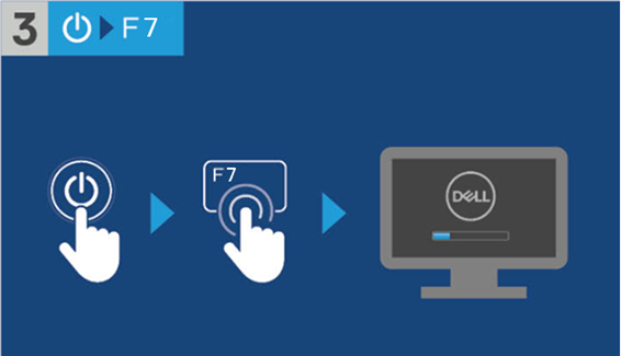 Encienda el dispositivo y presione la tecla F7