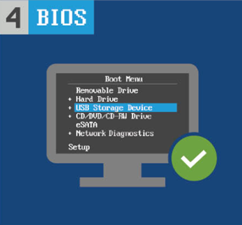 Seleccione el dispositivo de almacenamiento USB