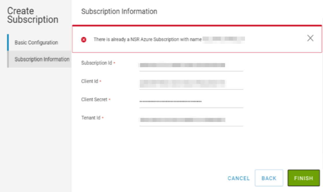 Subskrypcja platformy Azure już istnieje