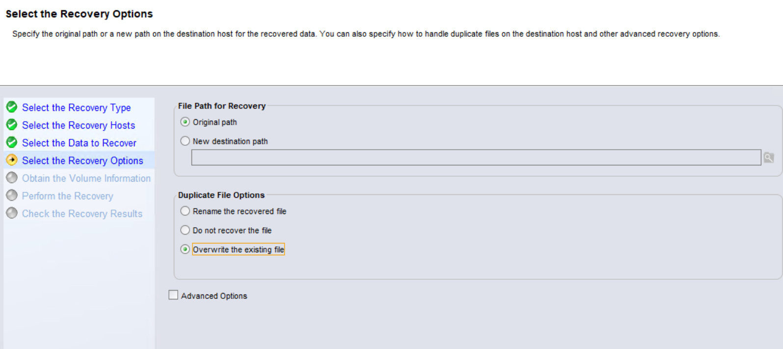 Sovrascrittura di un file esistente