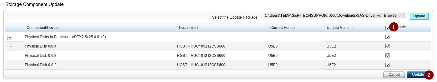Mise à jour de l’étape trois du disque