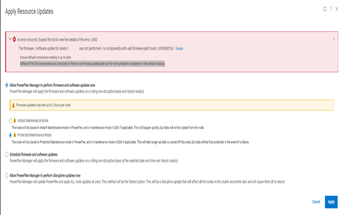 PowerFlex Apply Resource Update VXFM00516