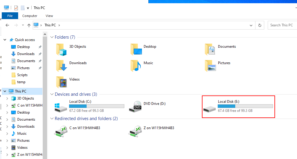 Få adgang til den nye disk fra File Explorer
