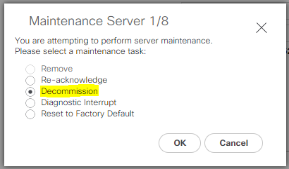Disattivazione di Cisco UCS
