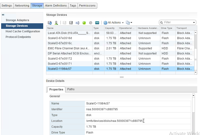 ESXi de dispositivo RDM