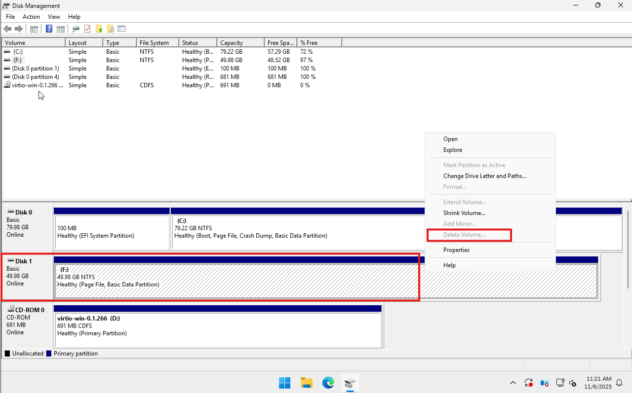 Aucune option de suppression