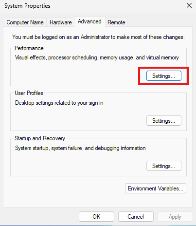 Haga clic en Configuración