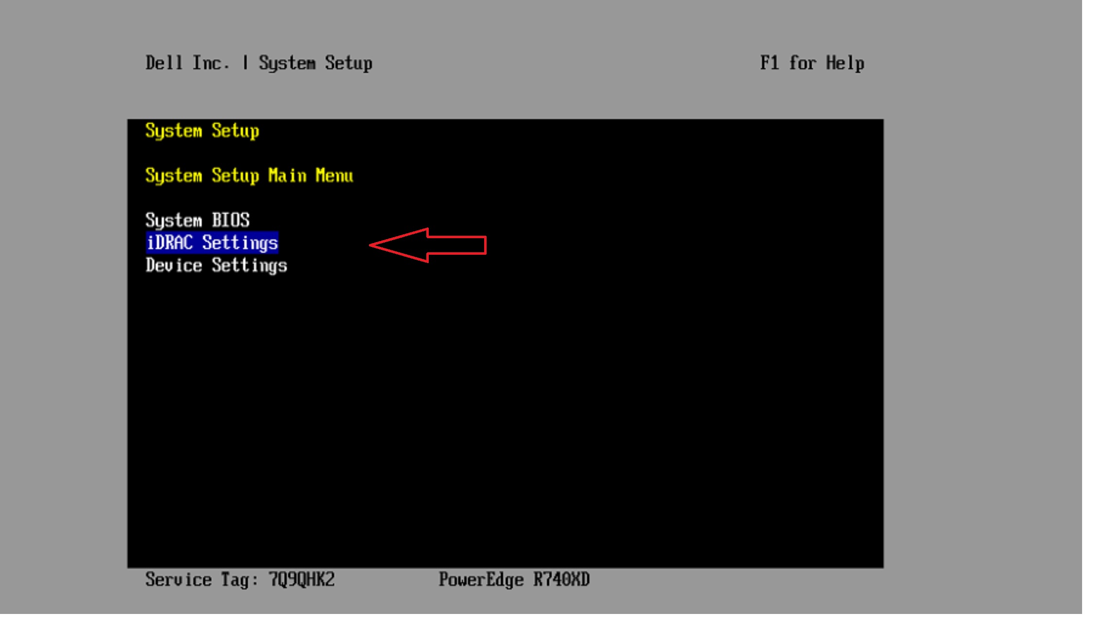 System Setup Main Menu
