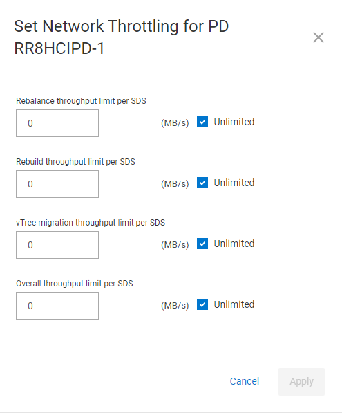 SDS Network Throttling
