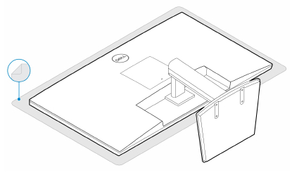 Posizionamento del monitor su un panno morbido