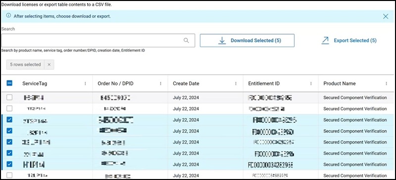 Mon compte, Actions groupées, Sélectionner des appareils