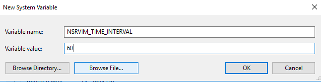 Nova variável de sistema