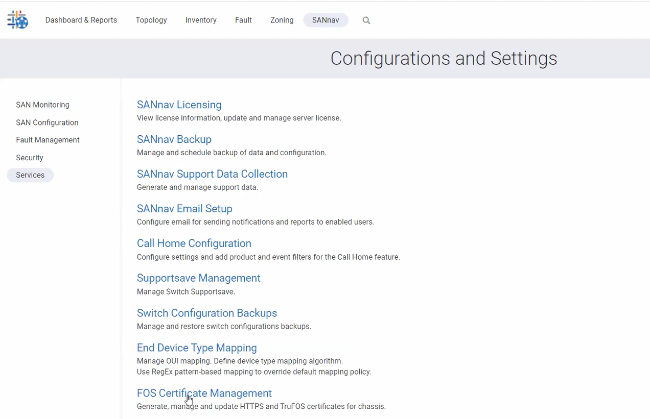 Gestion des certificats FOS
