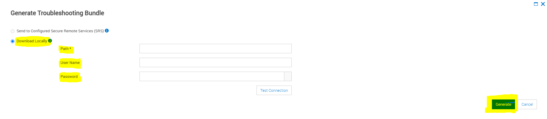 Generación de un paquete de registros de PowerFlex, paso 4