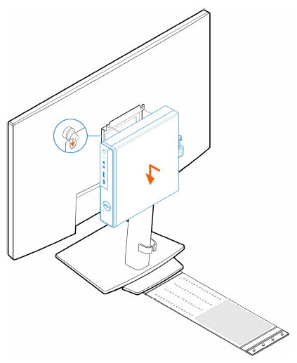 Colocación de la computadora en el montaje VESA