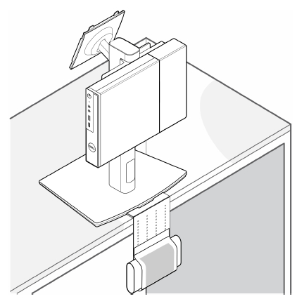 Installation de l’adaptateur secteur derrière le bureau