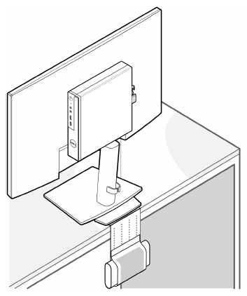 Colocando o adaptador CA atrás da mesa