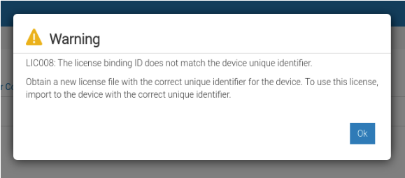 LIC0008 Mensaje de error