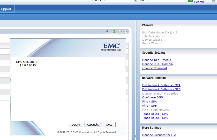 Пример снимка экрана страницы параметров сети