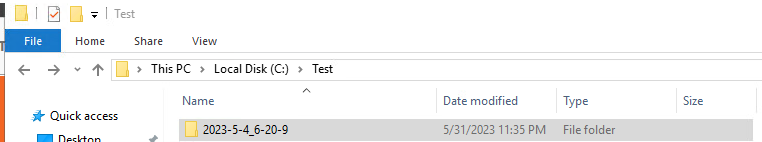 File Search File Level Recovery (FLR) işlemi yaptığımızda, dosyaların otomatik olarak oluşturulan bir klasöre geri yüklendiğini görürüz.