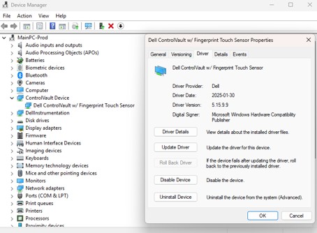 Esempio 1 di ControlVault