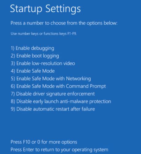 Enable Safe Mode with Networking (Güvenli Modu Ağ ile Birlikte Etkinleştir)