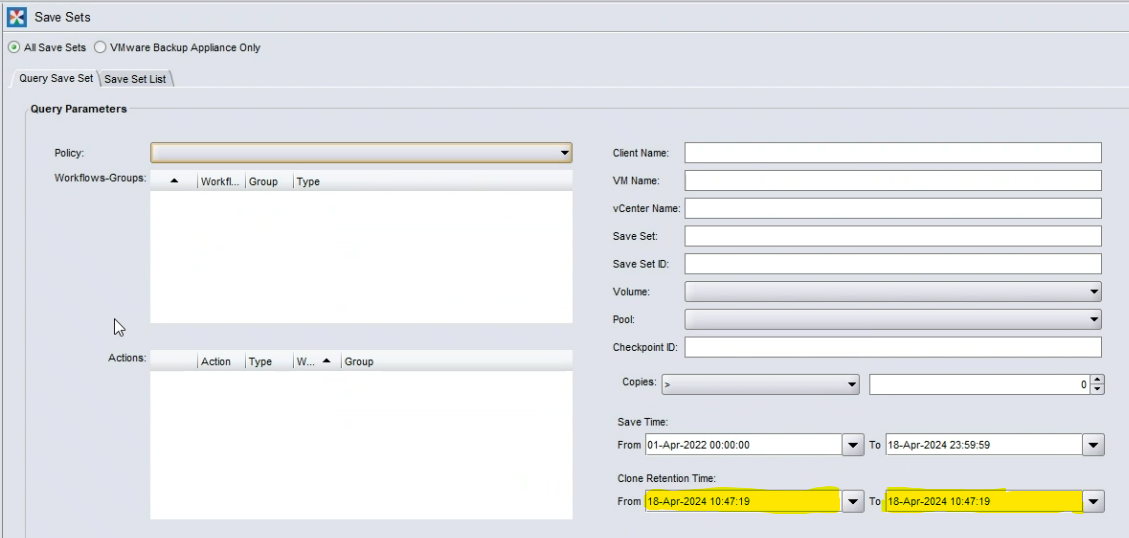 Suchen nach Clone-Aufbewahrungsfeldern
