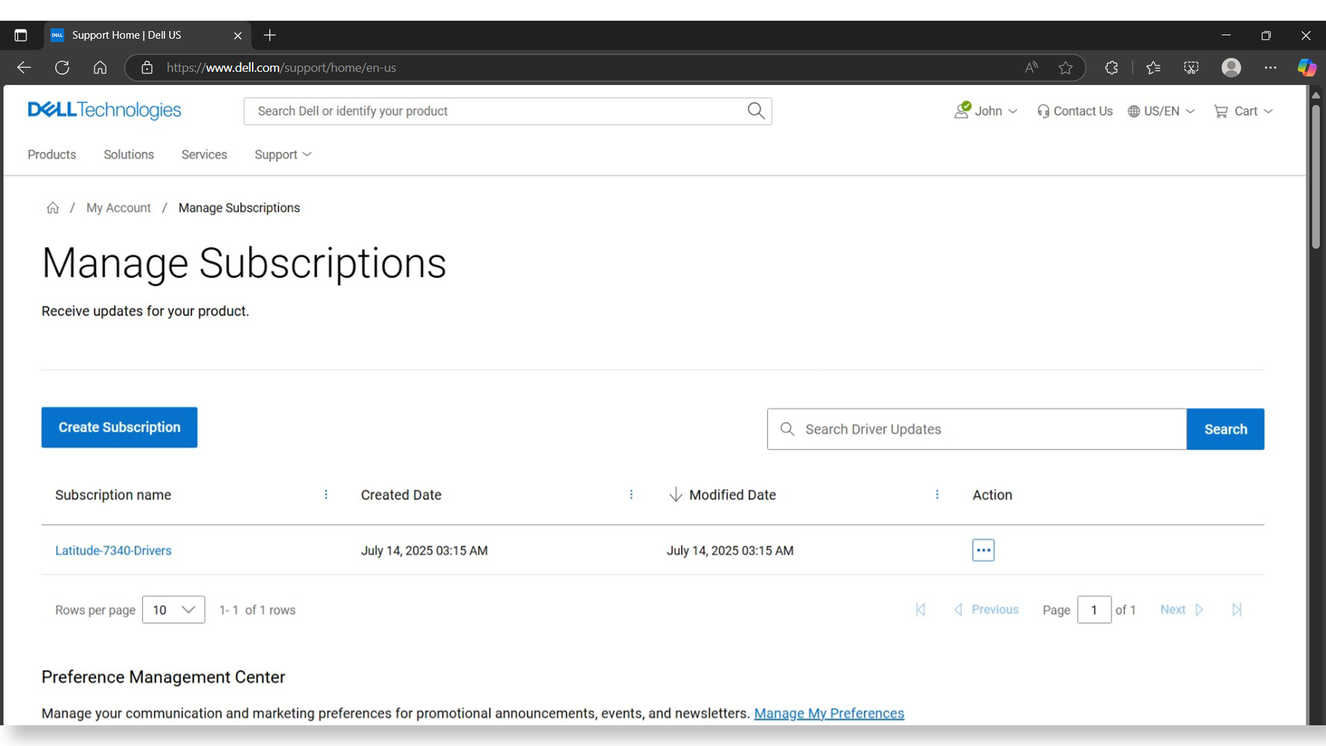 Manage subscriptions and modify driver subscriptions
