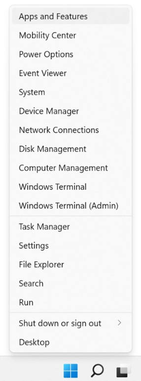 Cliquez sur Applications et fonctionnalités.