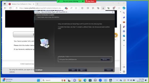 Selezionare il percorso di installazione