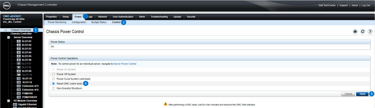 CMC-nulstillings-/failover-side