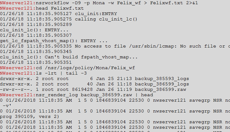 Debug del flusso di lavoro NSR