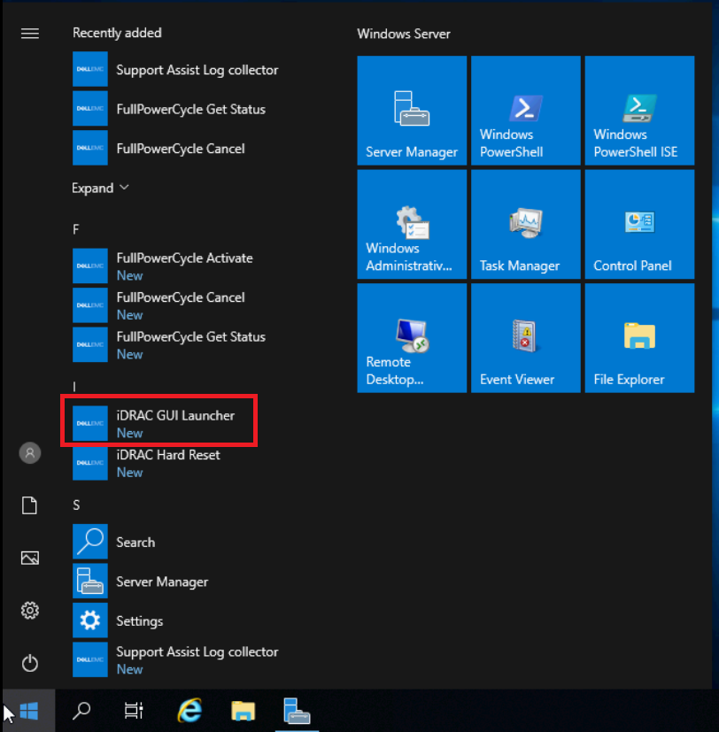 iDRAC&nbsp;UI&nbsp;Launcher