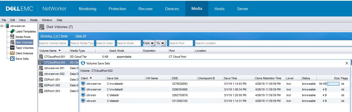 Наборы для сохранения томов Cloud Tier